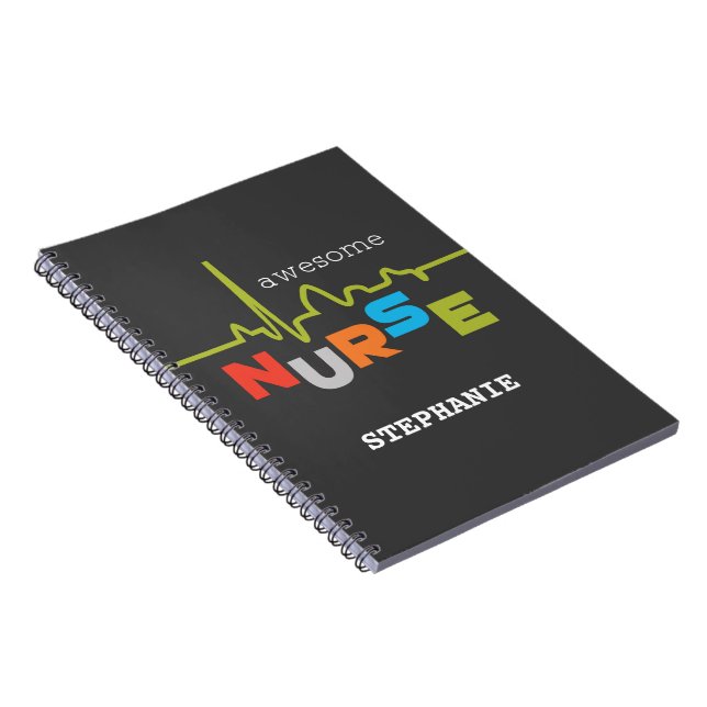 Personalise, Awesome Nurse on Nurses Day Notebook (Right Side)