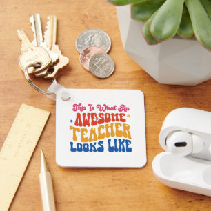 Personalise Awesome teacher Key Ring