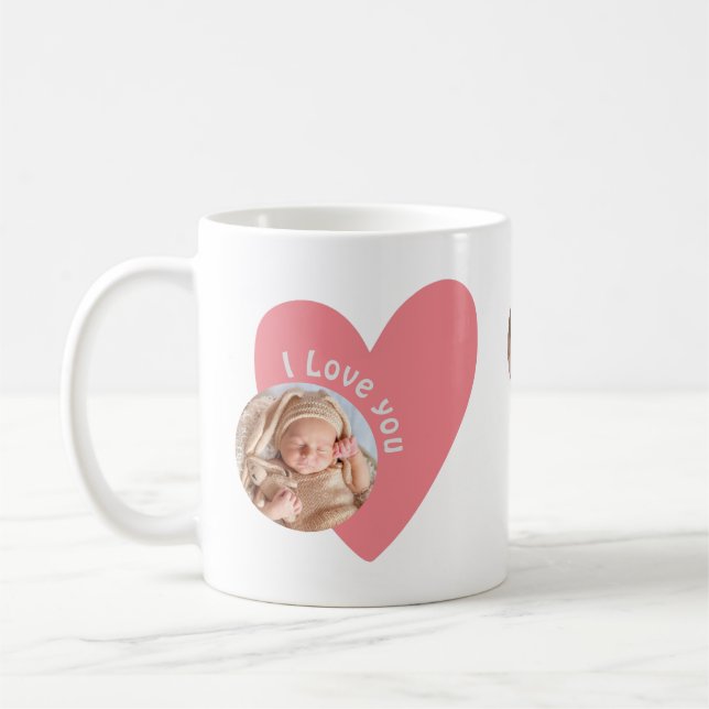 Personalise Baby Gift with 4 Photo & Message Coffee Mug (Left)