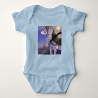 Personalise Baby light blue "I LOVE YOU" Baby Bodysuit