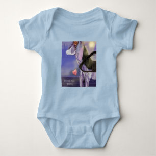 Personalise Baby light blue "I LOVE YOU"  Bodysuit