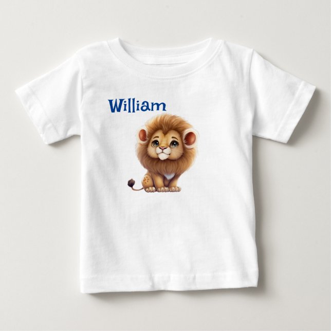 Personalise Baby Lion  Baby T-Shirt (Front)