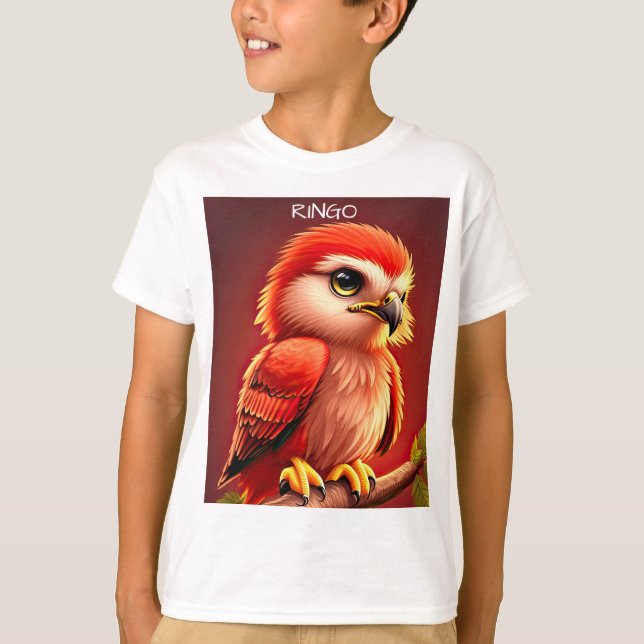 Personalise Baby Red Hawk T-Shirt (Front)