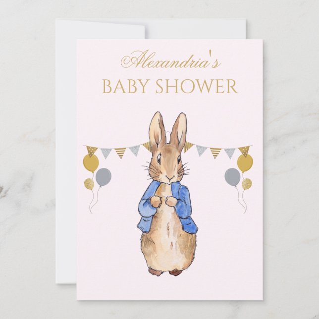 Personalise Baby Shower Classic rabbit Invitation (Front)