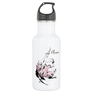 Personalise Ballerina Sketch in Pink 532 Ml Water Bottle
