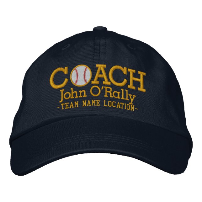 Personalise Baseball Coach Cap Name  n Team (Front)