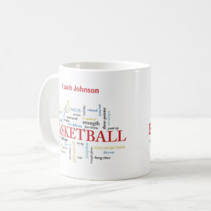 Personalise Basketball Coach Thank You in Words Coffee Mug