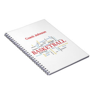 Personalise Basketball Coach Thank You in Words Notebook