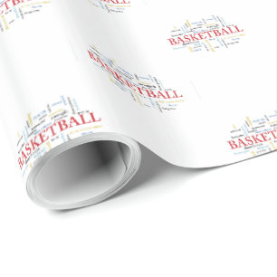 Personalise Basketball Coach Thank You in Words Wrapping Paper