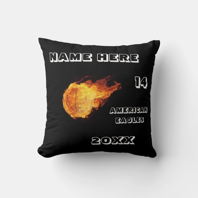 Personalise Basketball Pillow with Player's Name (Front)