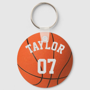 Personalise Basketball player Name and Number Key Ring