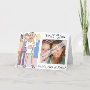 Personalise Be My Maid of Honour Photo Invitation