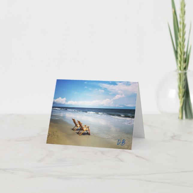 Personalise beach thank you card blank inside (Front)