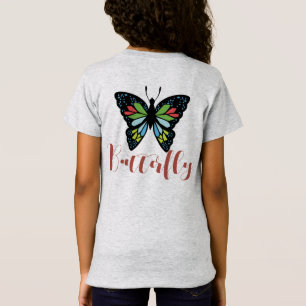 Personalise Beautiful Butterfly and Colourful Wing T-Shirt