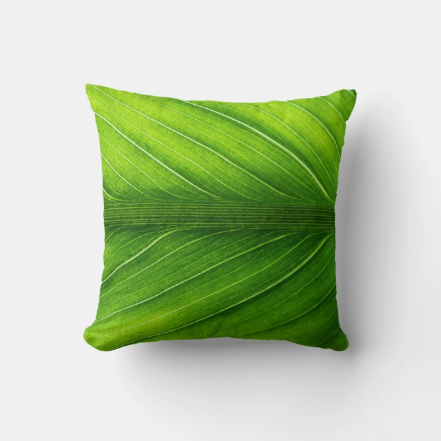 Personalise Beautiful Green Leaf Cushion (Front)