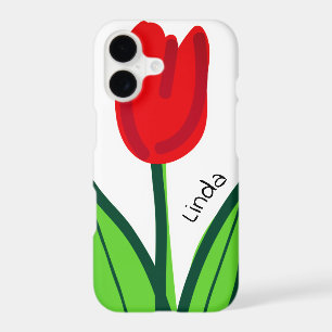 Personalise beautiful red tulip flower drawing