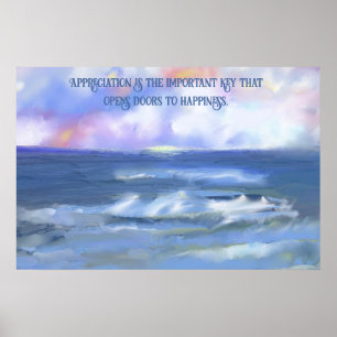 Personalise Beautiful Waterscape Quote Painting  Poster