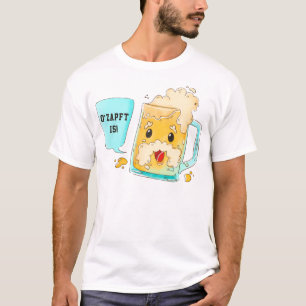 Personalise Beer Mug, foam moustache T-Shirt