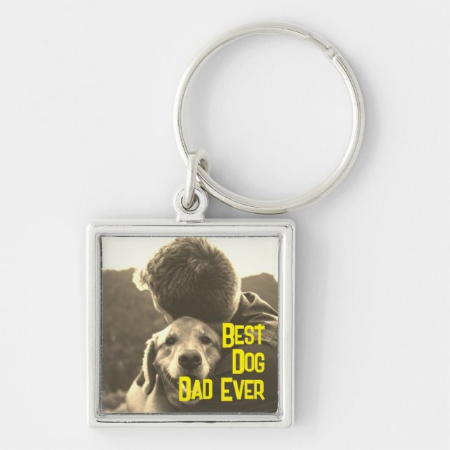 Personalise Best Dog Dad Ever Fathers Day  Key Ring (Front)