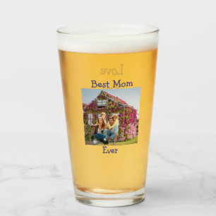Personalise Best Mum Ever Glass Cup