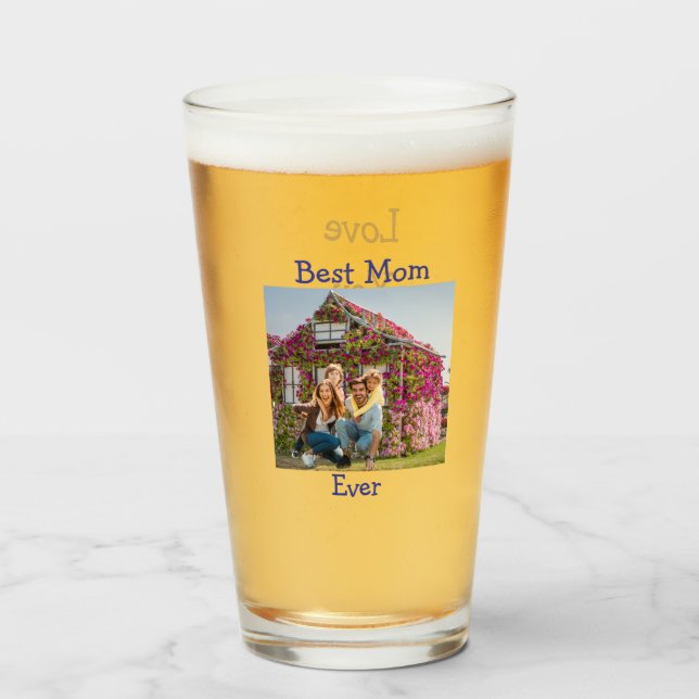 Personalise Best Mum Ever Glass Cup (Front Filled)