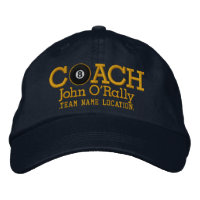 Personalise Billiards Coach Cap Your Name n Game!