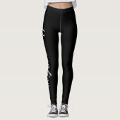 Personalise Black And White (or change text/colour Leggings (Front)