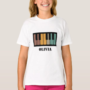 Personalise  Black and white piano keys T-Shirt