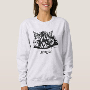 Personalise Black Ash Cat Mum Cute Funny Pet Photo Sweatshirt