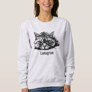 Personalise Black Ash Cat Mum Cute Funny Pet Photo Sweatshirt