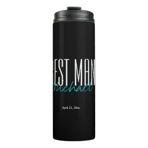 Personalise Black & Blue Best Man Thermal Tumbler