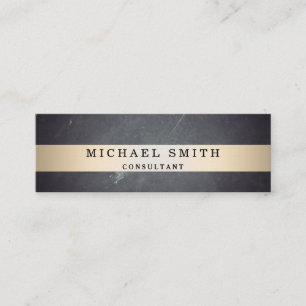 Personalise Black Chalkboard Faux Gold Striped Mini Business Card
