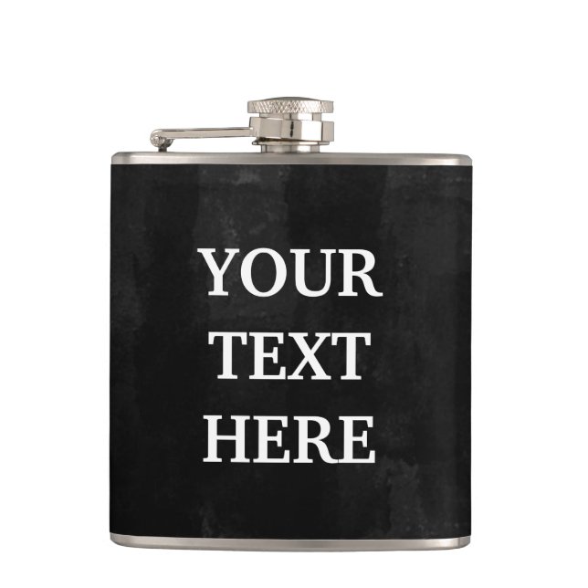 Personalise Black Chalkboard Hip Flask (Front)