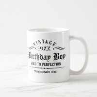 Personalise Black Gothic Script Funny Birthday Mug