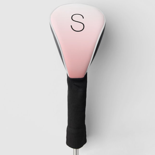 Personalise Black Monogram on Peach Gradation Golf Head Cover (Front)