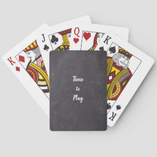 Personalise Black Table with White Chalk Name Playing Cards