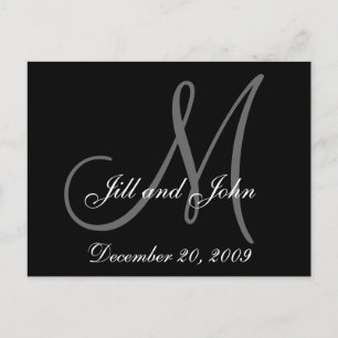 Personalise Black White Save the Date Postcards
