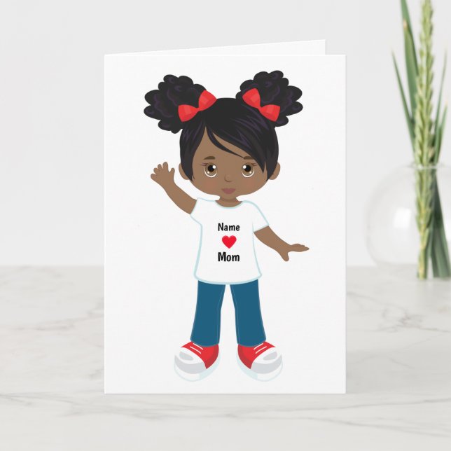 Personalise Blank Card Black Girl (Front)