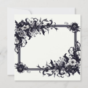 Personalise Blank Card Template Goth Floral
