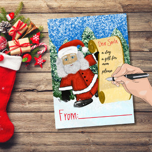 Personalise Blank Christmas Letter for Santa Claus Notepad