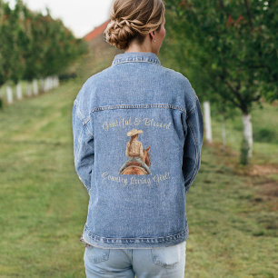 Personalise Blessed Country Loving Girl Jean  Denim Jacket