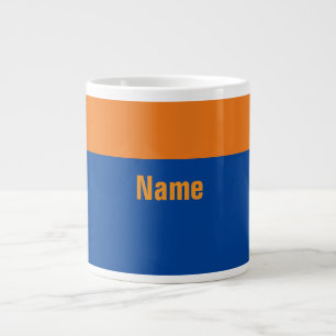 Personalise Blue And Gold Add Sports Team Name Large Coffee Mug