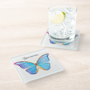 Personalise BLUE BUTTERFLY Coaster