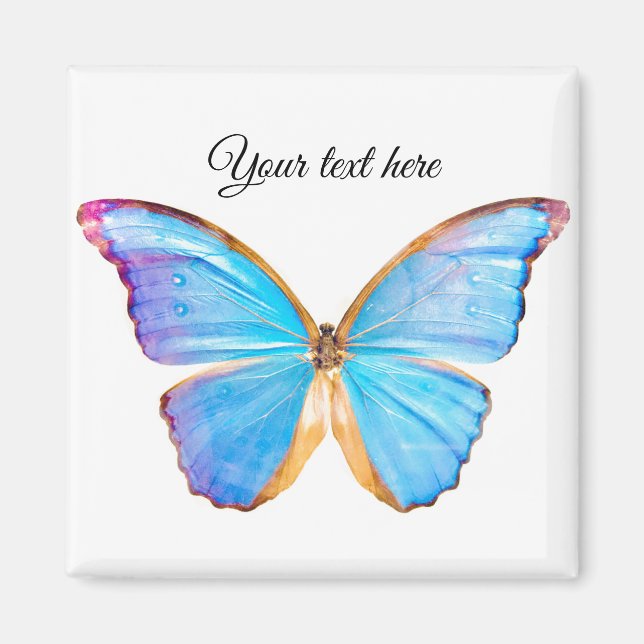 Personalise BLUE BUTTERFLY Magnet (Front)