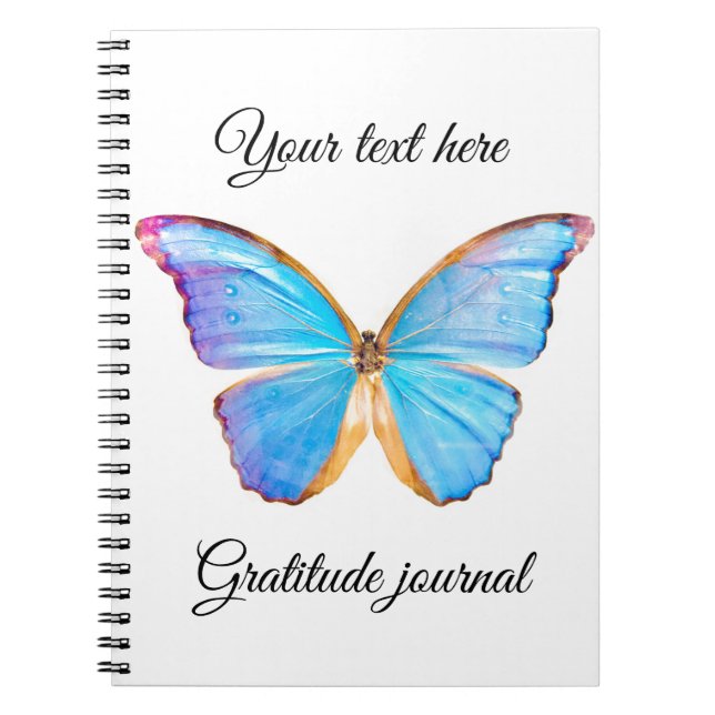 Personalise BLUE BUTTERFLY Notebook (Front)