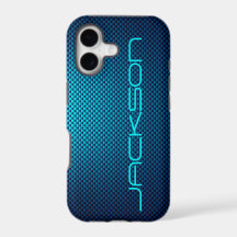 Personalise Blue carbon fibre patterned