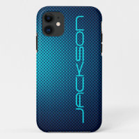 Personalise Blue carbon fibre patterned