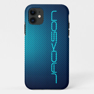 Personalise Blue carbon fibre patterned Case-Mate iPhone Case
