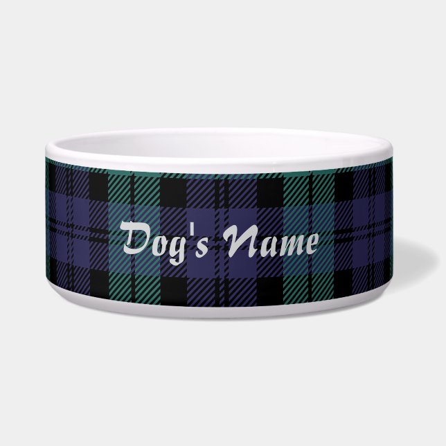 Personalise Blue + Green Classic Plaid Large Dog  (Front)