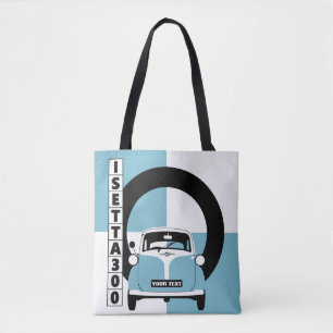 Personalise Blue Isetta Bubble Micro car tote Bag